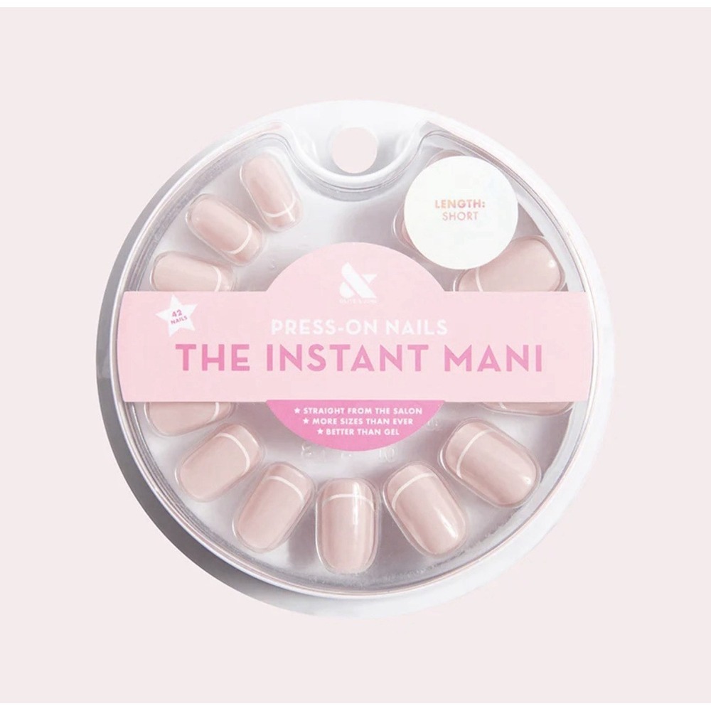 Olive and June The Instant Mani Short Outlined French Press-On Nails 42ct